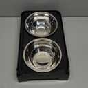Elevated Dog Bowls, 4 Height Adjustable Raised Bowl Stand with 2 Thick 50oz Stainless Steel Food Bowls Non-Slip Feeder Adjusts to 3.7'', 9.2'', 10.75'', 12.36'' Black, (DB-W01) (8" for Medium Dogs)