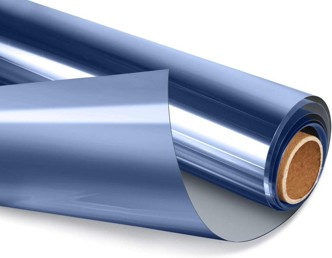 HIDBEA Window Film Daytime Privacy, Heat Control Sun Blocking Anti UV One Way Mirror Window Tint for Home, Non-Adhesive Self Static Cling Window Stickers (Blue-Silver, 35.4 Inch × 6.5 Feet), Pack of 2