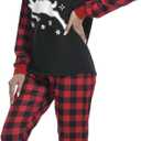 MyFav Matching Family Christmas Pajamas Set Soft Holiday Clothes Sleepwear (L)