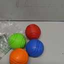 Dog Toy Balls, 4 PCS Rubber Ball Set, Chew Resistant, High Bounce, Textured Design for Teeth Cleaning, Dog Training, Small Breeds, 2in/5cm Diameter (Four colors)
