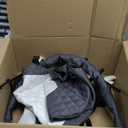 Portable Baby Bouncer Seat for Babies 0-18 Months, 100% Cotton Fabrics, Adjustable Multi Position Baby Bouncer Seat, Infant Rocker Chair with Hanging Plush Animals-Dark Grey