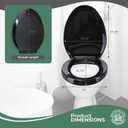 Renovators Supply Manufacturing Plastic Soft Close Toilet Seat Elongated Quiet-Close Lid, Contoured Seat, Easy to Install and Clean, Grip-Tight Bumpers with Adjustable Mounting Hardware, Black