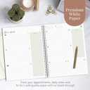 Rileys 2025 Weekly Planner - Typographic Annual & Monthly Agenda Planner, Flexible Cover, Notes Pages, Twin-Wire Binding (8.5 x 11 inch, Green)