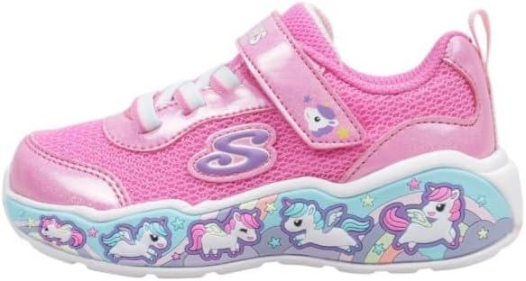 SKECHERS Girls Play Scene-Fun Squad Sneaker, Pink/ Multi, 8 Toddler