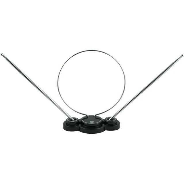 GE Traditional Rabbit Ears Indoor HDTV Antenna, 30-mile Range, VHF UHF 1080P 4K, Black 33676