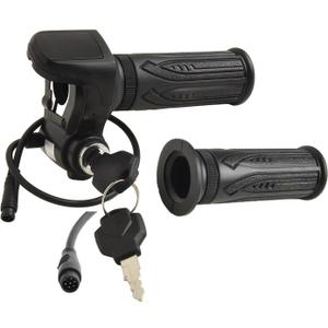 48V E-Bike Throttle Control Grip Set With Voltage Monitor Display Waterproof 6-Pin Interface Handle Bar System For Electric Scooter Tricycle 7/8"