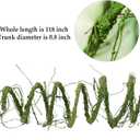 118 inch Medium Malleable Artificial Green Tree Branches Grapevine Garland Fake Cherry Blossom Tree Trunk Twigs for Wall Hanging Willow Ivy Home Room Wedding Decoraton