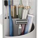 Toothbrush Holders with Cover, Drainage Rotating Electric Toothbrush Organizer, 3 Slots Tooth Brush Holder for Bathroom Counter, Transparent