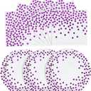 White and Purple Gold Paper Plates- 100 Pack- 50 x 7" Paper Plates & 50 x 6.5" Napkins, Purple Plate and Napkins Party Supplies for Birthdays Receptions and All Occasions