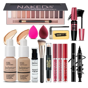 All in One Makeup Kit for Women Full Kit, Makeup Set 12 Colors Eyeshadow, Foundation & Primer, Lipsticks, Eyeliner, Mascara, Contour Stick, Brow Soap, Brush & Sponge, Make Up Gift Set for Women, Teens