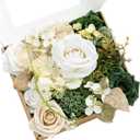 Ling's Moment Green Flowers Artificial, Emerald Green & Beige Flowers and Greenery Mini Combo Box Set for DIY Wedding Bridal Bouquet, Centerpieces, Home Decor, Floral Arrangement Decor, etc.