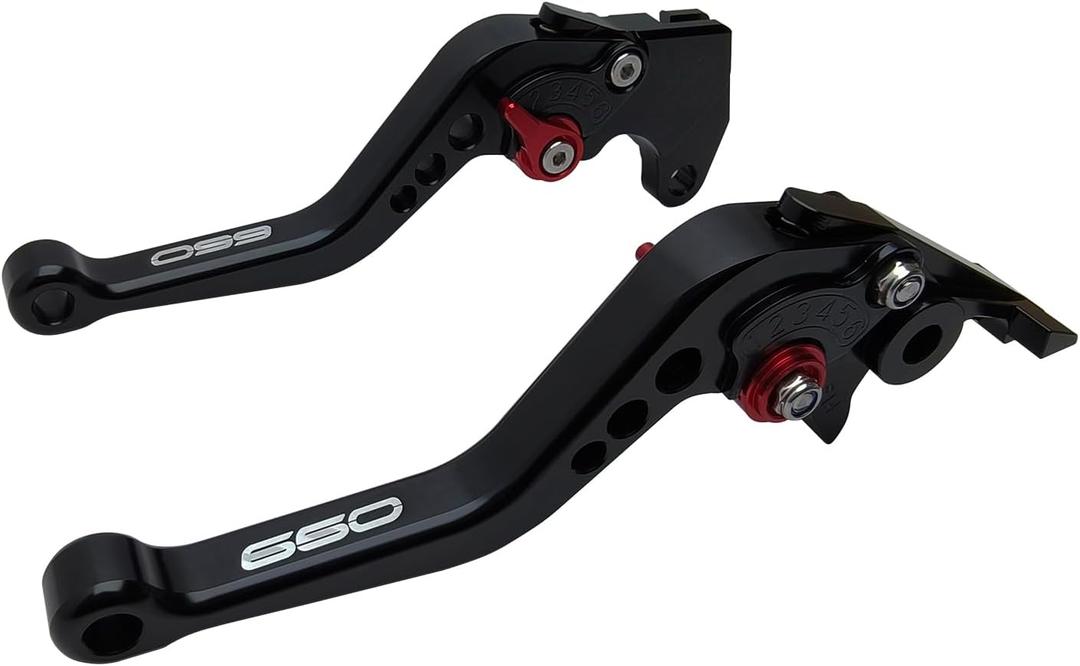 Short Brake Clutch Handle Lever Replacement for Suzuki V-Strom 650 DL650 2012-2025/ SV650 SV650X 16-22/ Vstrom 650 XT 2015-2025, CNC Aluminum Motorcycle Accessories Shorty Levers(Black)