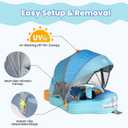 Mambobaby Float Non-Inflatable Baby Float with Canopy, Five-Point Safety System, 3D Canopy(Detachable) UPF 50+, Baby Pool Floats for 3-24 Months, Dual-Mode Toddler Swim Floaties