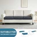 Couch Cushion Covers Non Slip Stretch Sofa Slipcovers,Dark Gray | Anti-Slip, 3-Pieces, Elastic Bottom, Stretchy, Pet Friendly, Machine Washable, Durable, for Sofa, Couch, Chair, Living Room