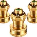 3 Pack Brass Nozzle Power Brass Hose Nozzle, Adjustable Twist Sprayer for Garden