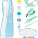 Baby Nail Trimmer Electric-12 in 1 Baby Nail Clippers Safe Baby Nail File Kit with a Nail Clipper, Scissor, Tweezers, and Nail Files
