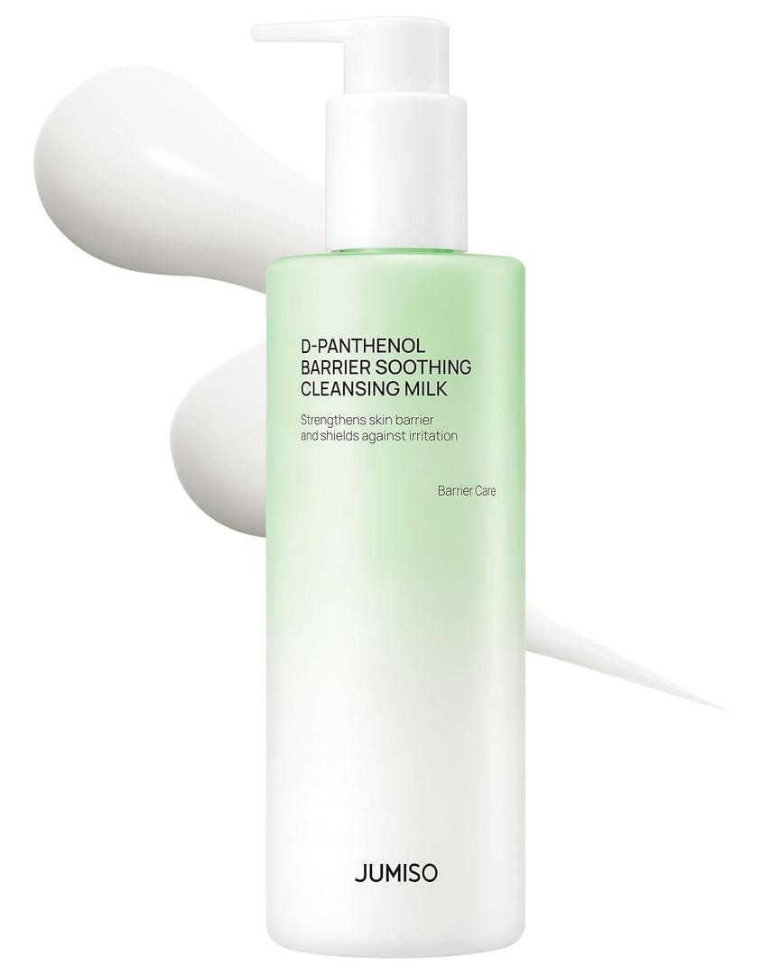 JUMISO D-Panthenol Barrier Soothing Cleansing Milk (300ml/10.14oz) 92% Cleansing Power 5-Ceramide Gentle Ophthalmologist Tested First Cleanser, Sting-Free Sunscreen & Makeup Melt for Sensitive Skin