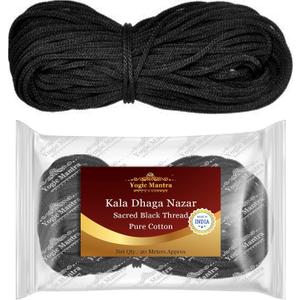 Yogic Mantra Nazar Battu Kala Dhaga (Pure Cotton Thick Black Thread Approx 20 Meters Length) Nazar Suraksha Kalava Raksha Sutra Sacred Holy Thread Evil Eye Protection Anklets for Men & Women