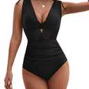BMJL Womes One Piece Swimsuit Mesh Bathing Suit Tummy Control Swimsuits Plunge Bikini Tops 2025, M