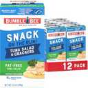 Bumble Bee Snack On The Run Fat-Free Tuna Salad with Crackers Kit- Ready to Eat, Spoon Included - Wild Caught Tuna - Shelf Stable & Convenient Protein Snack, 3.5 Ounce Boxes (Pack of 12) 2 Boxes Best By 11/25