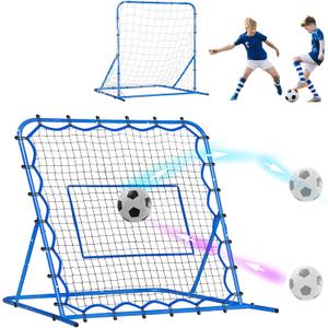 Dual-Mode Soccer Goal Net & Soccer Rebounder Net,Premium Durability for Intense Shooting Training,Quick-Switch Angle Soccer Training for Control,Passing Practice,Soccer Gifts for Kids Teen Adult (4FTx4FT)