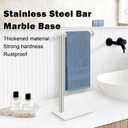 Standing Hand Towel Holder with Marble Base, 304 Stainless Steel Towel Rack, Countertop Stand Towel Ring for Bathroom (Brushed Nickel)