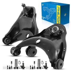 PHILTOP 15pcs Suspension Kit Fit for Chevy GMC Tahoe Yukon C1500 C2500, Upper Control Arms w/Ball Joints Lower Ball Joints Sway Bars Tie Rods Idler Pitman Arm Sleeves Idler Bracket