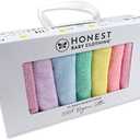 HonestBaby 10-Pack Organic Cotton Baby-Terry Wash Cloths, Rainbow Pinks, One Size