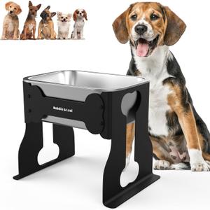 0.85 Gallon Elevated Small Water Bowl, 10" Raised Dog Bowl with Stand for Medium Breed, Full Metal for Joint Pressure Relief, Easy Clean for Indoor Outdoor