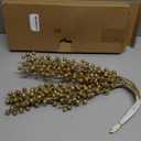 Gold 6 Pcs Long Christmas Glitter Berry Stems 23.6 Inch Artificial Berries Sprays Branches Bendable Floral Pick Christmas Tree Vase Filler Ornaments for Xmas Tree Craft DIY Wreath Decor