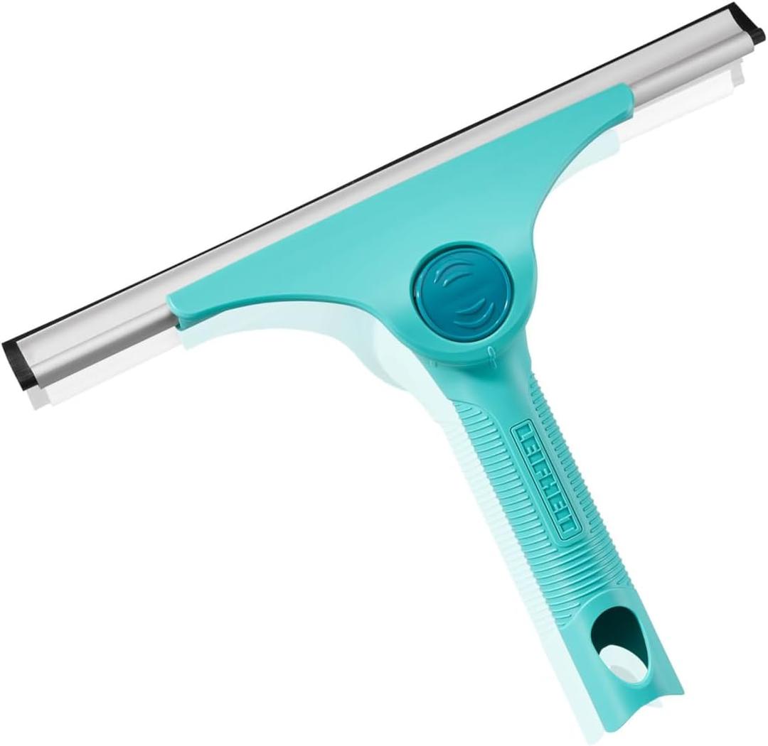Leifheit 2-in-1 M Pro Reach Window Squeegee with 28 cm Wiping Width, Adjustable Cleaning Angle, Click System Compatibility, Ergonomic Grip for Streak-Free Cleaning on Windows, Showers, Mirrors, Fensterabzieher M
