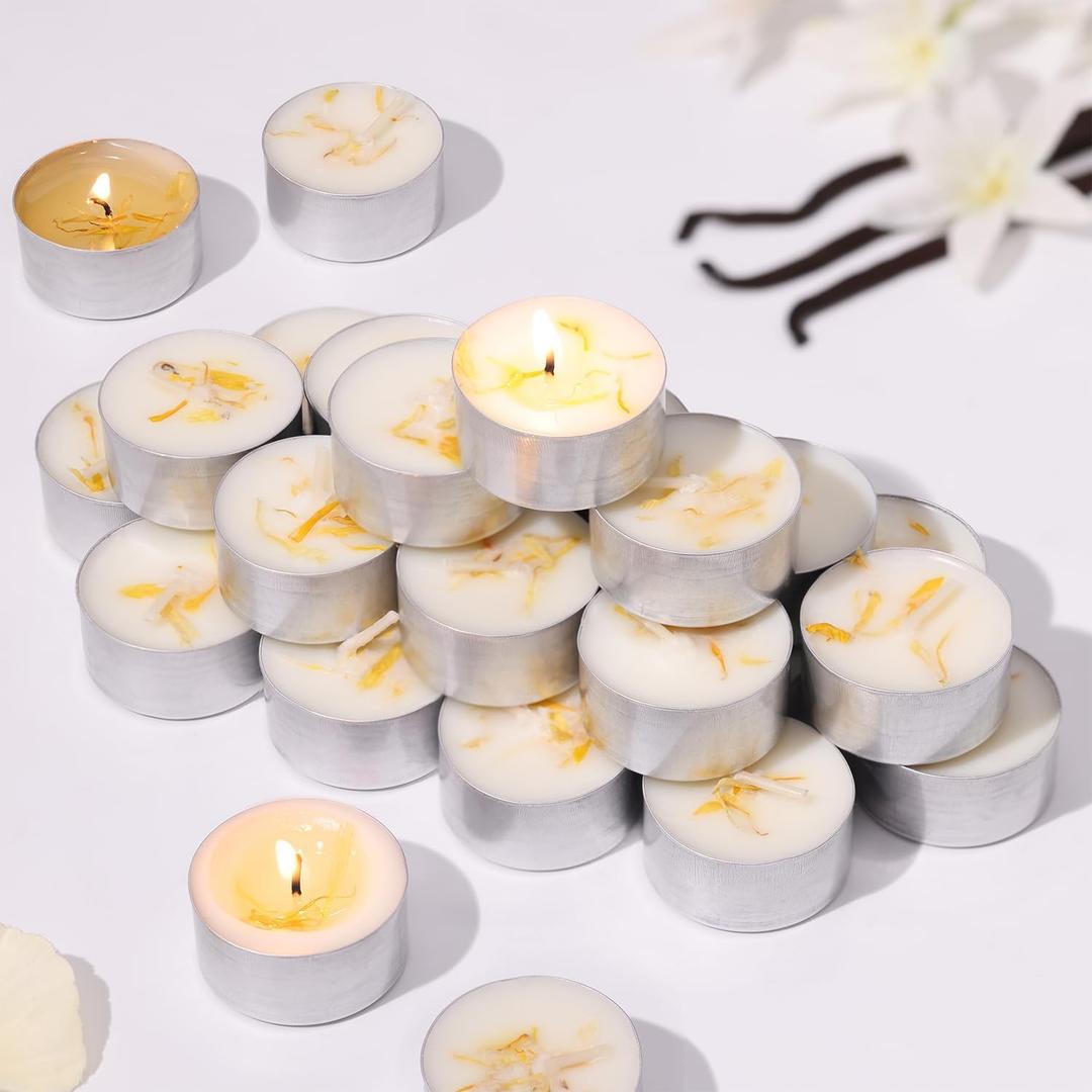 8 Pcs Vanilla Scented Tealight Candles,, 8 Counts