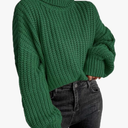 LIZALIG Women Ribbed Turtleneck Cable Knit - Long Sleeve Fashion Winter Fall Casual Tunic Pullover Sweater Medium