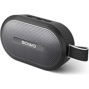 SOWO Wireless Portable Small Speaker, Ultra Magnetic Bluetooth Speaker for Golf Car, Coverless IP67 Waterproof, 24 H Playtime, Pro Sound, Clip On Design for Outdoor, Indoor - Black