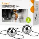 AIEVE 2 Pack Espresso Cooling Ball, Stainless Steel Frozen Ice Rock for Coffee, Espresso Accessories Extract Brew Chilling Tool Chiller Gift for Birthday, Valentine's Day, Christmas, Regular Size