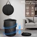 24 Gallons Collapsible Trash Can with Gloves, Camping Trash Can with Lid, Pop Up Garbage Can for Outdoor, Large Capacity Leaf Bags for Yard, Lawn, Reusable Garden Garbage Bag - Black