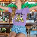 Mardi Gras Shirts Women: Mardi Gras Day Hearts T-Shirt Fat Tuesday Tee Carnival Shirt New Orleans Party Tshirt (Purple, M)