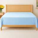 Twin XL Size Flat Sheet - Hotel Quality Top Flat Bed Sheet Only - Ultra-Soft, Comfy, Breathable & Cooling - Fade & Wrinkle Free - Easy-Care, Stain & Shrink Resistant Bedding - Oeko-Tex - Light Blue