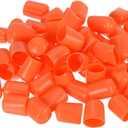 uxcell 100pcs Rubber End Caps 15mm ID Vinyl Round Tube Bolt Cap Cover Screw Thread Protectors Orange