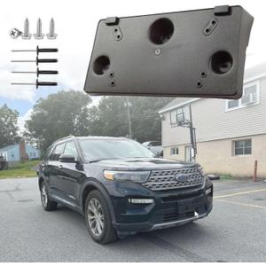 Front License Plate Frame for Ford Explorer 2020 2021 2022 2023 2024 Front Bumper License Tag Plate Holder Mounting Bracket Replace # LB5Z17A385AA FO1068182 (NOT FIT for ST & Timberline)