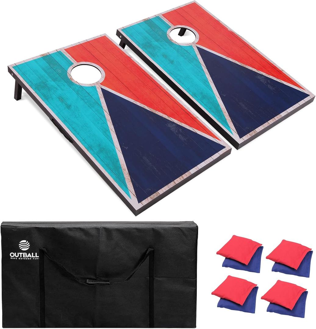 Cornhole Set 4x2 and 3X2 Regulation Size Corn Holes Sets with Carrying Bags & 8 Bean Bags Cornhole Boards Bean Toss Games for Adults Family Outdoor Beach Lawn Outside Backyard Games