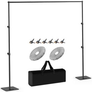 Photo Backdrop Stand 10 x 9.2ft, Sdfghj Adjustable Background Stand with Flat Base, Studio Photography Backdrop Frame Stand Heavy Duty Support System Kit for Parties Wedding Birthday Decoration Event