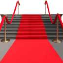 3.3 ft x 33 ft Extra Thick Red Carpet Runner for Party, Not Slip Red Runner Aisle Runway Rug for Wedding, Party, Banquet, Activity Entrance and Special Events Decoration