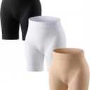 ATTLADY Slip Shorts for Under Dresses Women - Anti-Chafing Cooling Slip Shorts, Women's Seamless Under Skirts (X-Large, Black+white+nude)