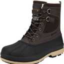 NORTIV 8 Men's Waterproof Winter Snow Boots AVENUE (13 Wide, Dark/Brown/Black)
