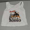 Cowgirl Cropped Tank Tops Summer Country Concert Outfits for Women Western Cowboy Vintage Graphic Crop Top (Medium)