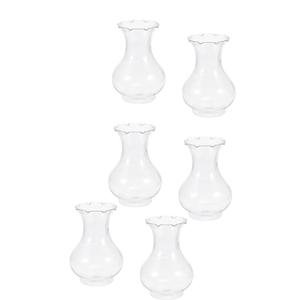 PATIKIL Clear Bulb Vases, 6 Pack Bulb Vase Small Vases Decorative Bud Flower Vase for Home Decor Living Room Table Decorations