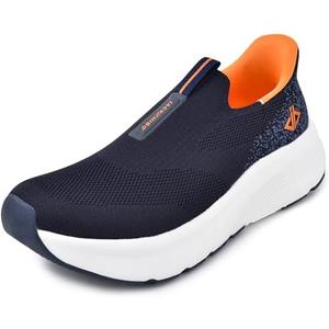 JACKSHIBO Mens Slip in Free up Hands Shoes Wide Toe Box Arch Support Orthopedic Walking Sneakers Cushioned Thick Zero Drop Sole Metatarsal Pads, 10.5 US