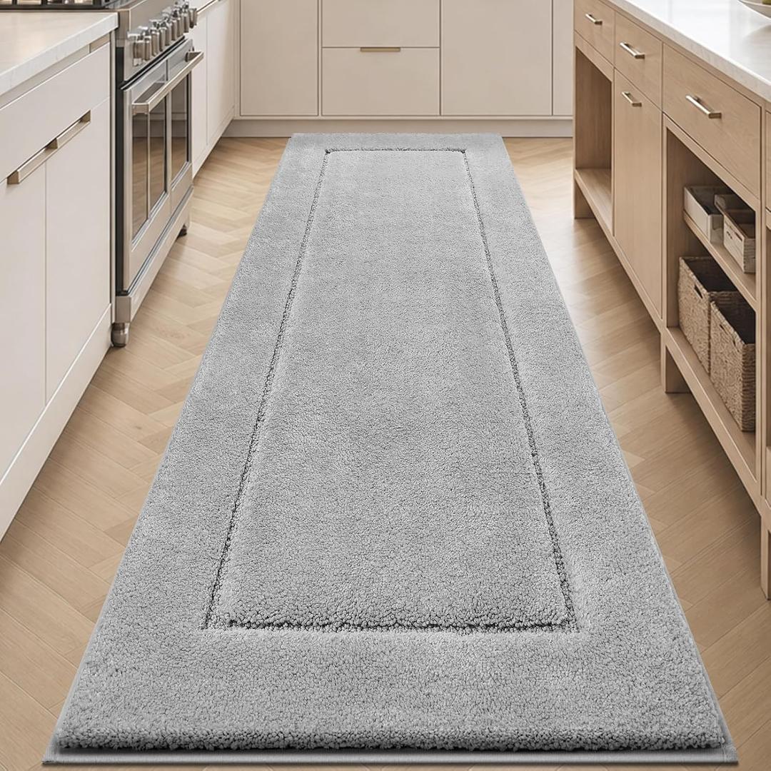 Microfiber Runner Rug 30" x 84", Bathroom Rug for Kitchen, Hallway