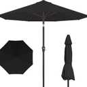 PatioKingdom 10FT Patio Umbrella with Push Button Tilt and Crank, Outdoor Market Umbrella with 8 Fiberglass Ribs, UV Protection Table Umbrella for Pool,Backyard,Garden,Deck